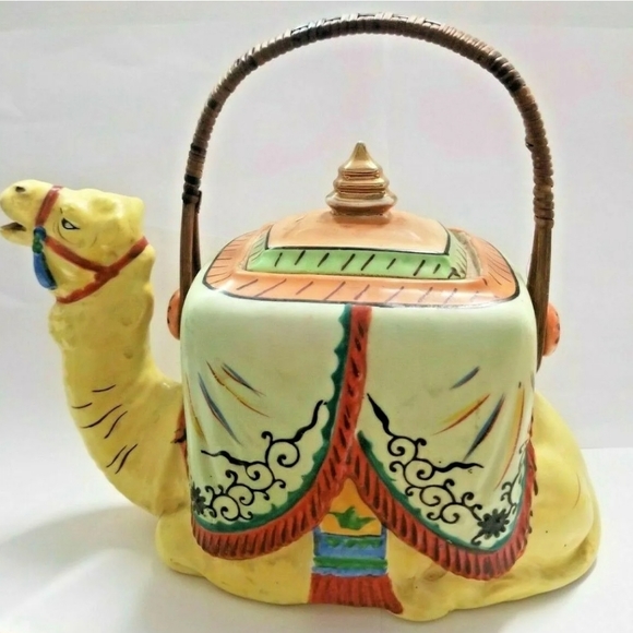 Camel Teapot WITHOUT HANDLE Peach Lusterware Vintage See Description - Picture 13 of 13